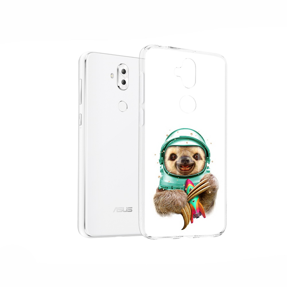 

Чехол MyPads Tocco для Asus ZenFone 5 Lite (ZC600KL) Ленивец астронавт, Прозрачный, Tocco