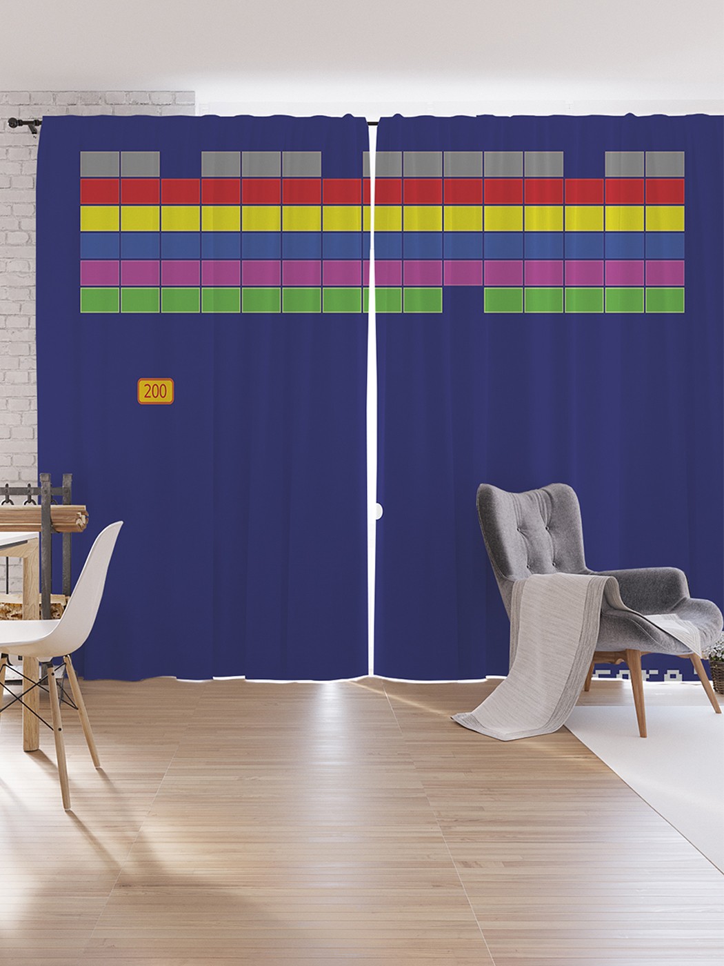 

Шторы под лён JoyArty "Классический арканоид", серия Oxford DeLux, 340х265 см, Классический арканоид