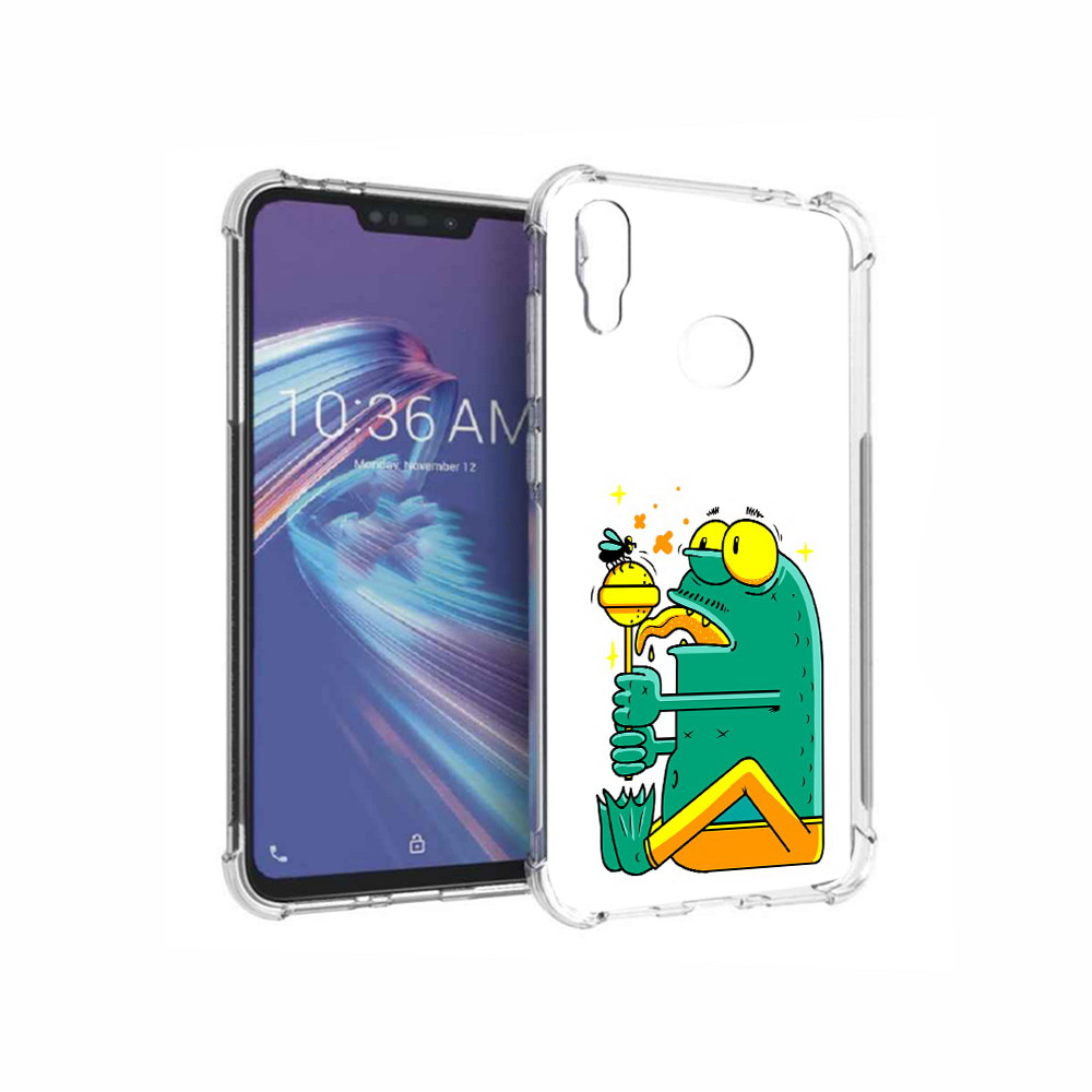 

Чехол MyPads Tocco для Asus ZenFone Max M2 (ZB633KL) Зеленая лягушка с чупа чупсом, Прозрачный, Tocco