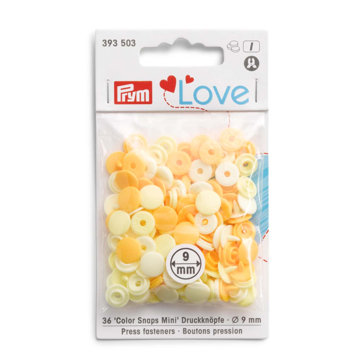 фото Кнопки prym love color shaps mini, желтый, 36 шт., 393503