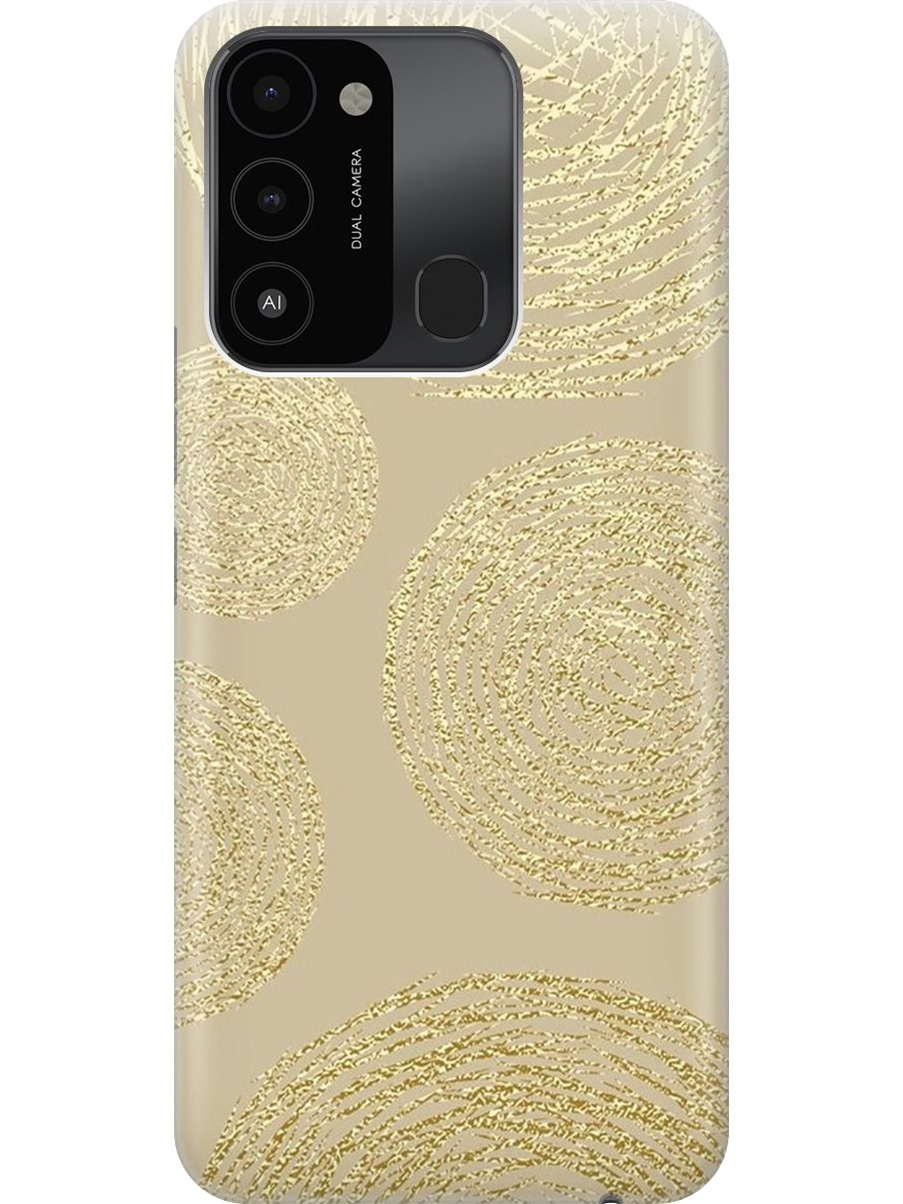 

Силиконовый чехол на Tecno Spark 8C/Go 2022 с принтом "Золотые круги", Прозрачный;золотистый, 778678031