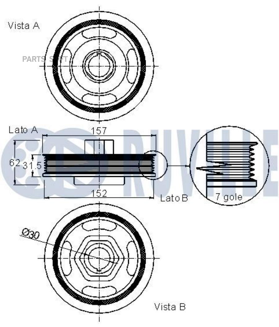 Шкив Коленвала Honda: Cr-V Iii Ruville арт. 520248