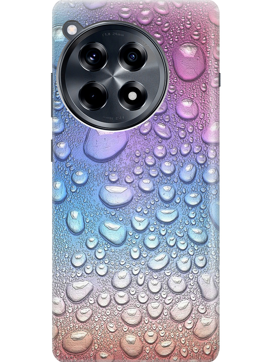 

Силиконовый чехол на OnePlus 12R с рисунком "Множество капель", Синий;фиолетовый, 20012110