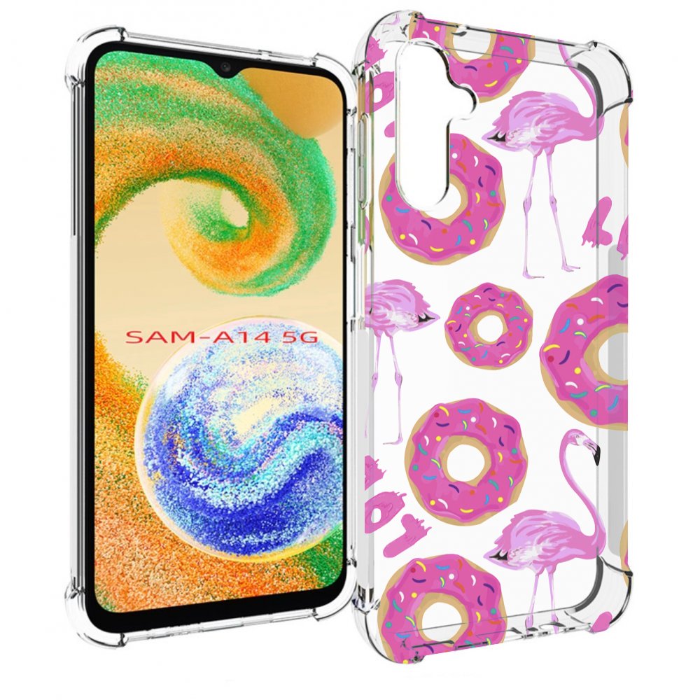 

Чехол MyPads пончики-фламинго для Samsung Galaxy A14 5G, Прозрачный, Tocco