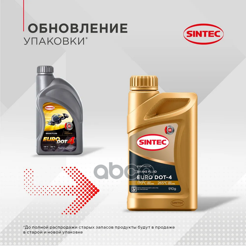 Жидкость тормозная DOT-4 0.910кг Euro SINTEC