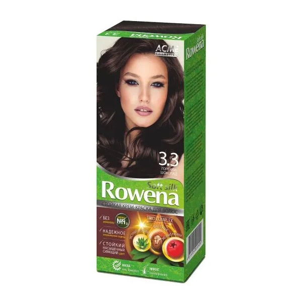 Крем-краска для волос Rowena soft silk стойкая тон 3.3 горький шоколад