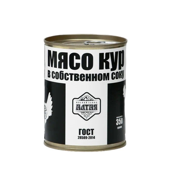 

Мясо кур в собственном соку ГОСТ ж/б, 350 г