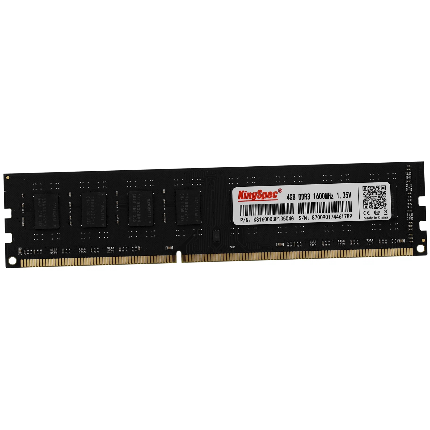 

KingSpec Память DDR3L 4Gb 1600MHz Kingspec KS1600D3P13504G RTL PC3-12800 CL11 DIMM 240-pin