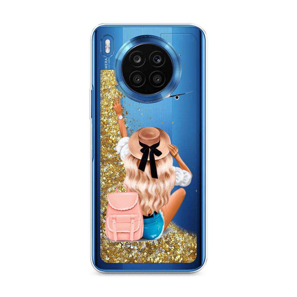 

Чехол Awog на Honor 50 Lite "Автостопом самолетом", Бежевый;розовый;голубой, 6106490-1