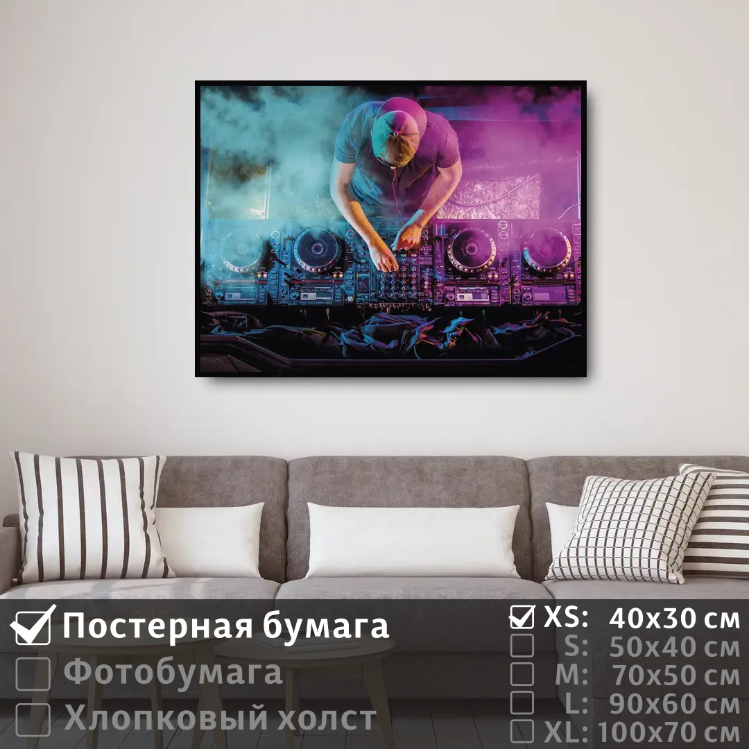 

Постер на стену ПолиЦентр Диджей на дискотеке 40х30 см, ДиджейНаДискотеке