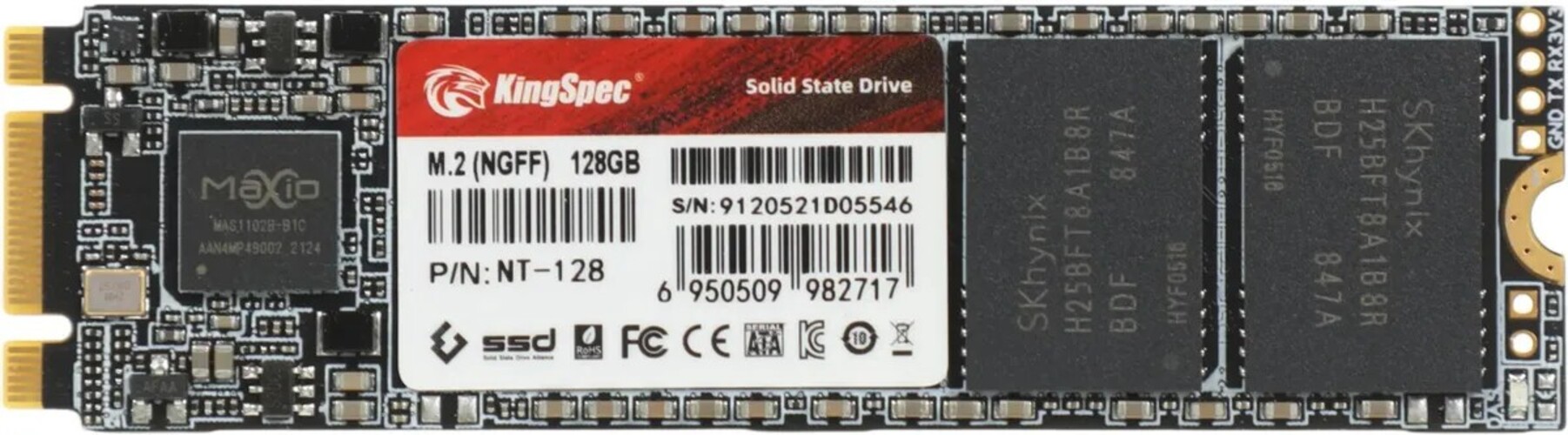 

SSD накопитель Kingspec NT-128 M. 2 2280 128 ГБ, NT-128