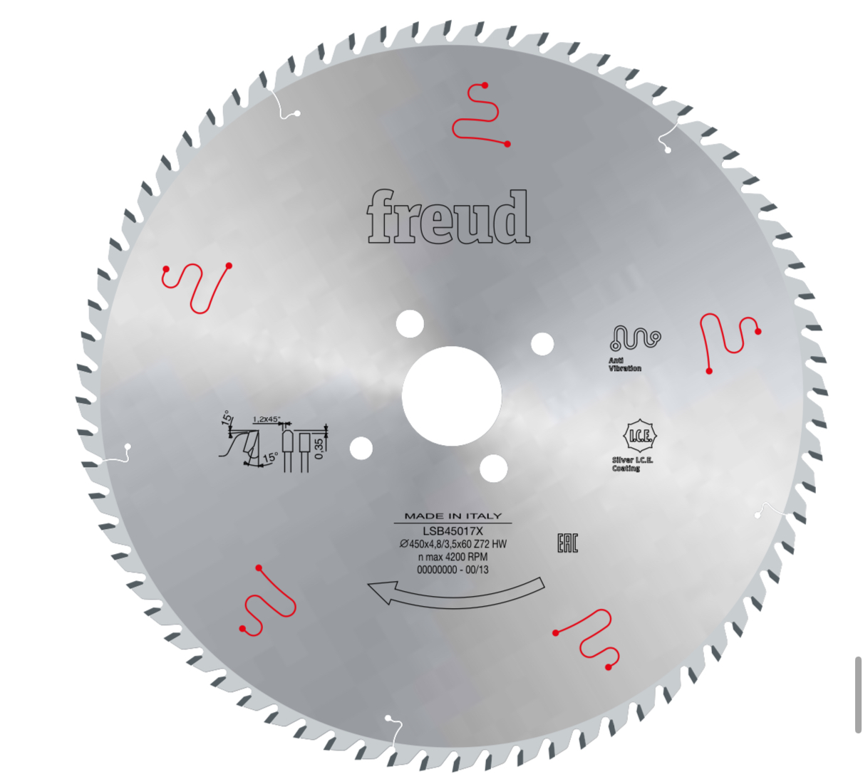 Пила дисковая Freud 300х4,4х65 Z72, HM LSB30006X