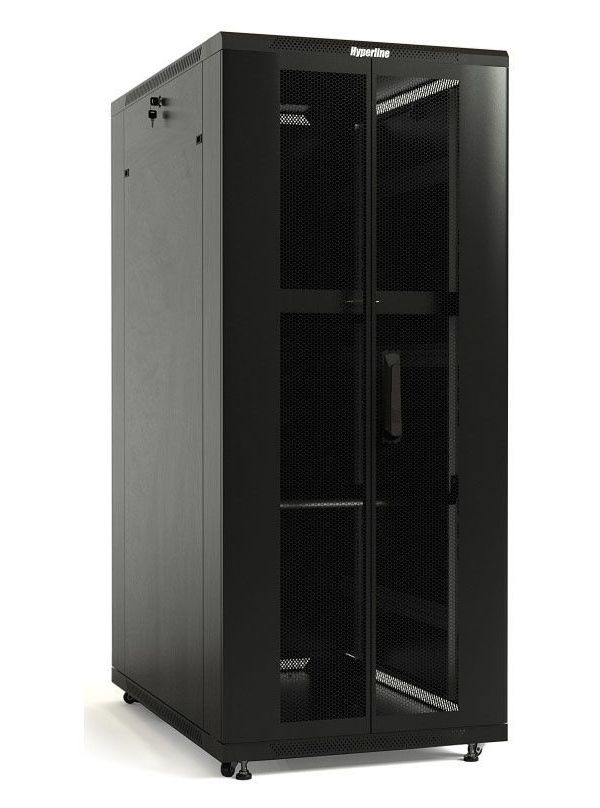 Hyperline Шкаф серверный Hyperline (TTB-3268-AS-RAL9004) напольный 32U 600x800мм пер.дв.ст 100042504411