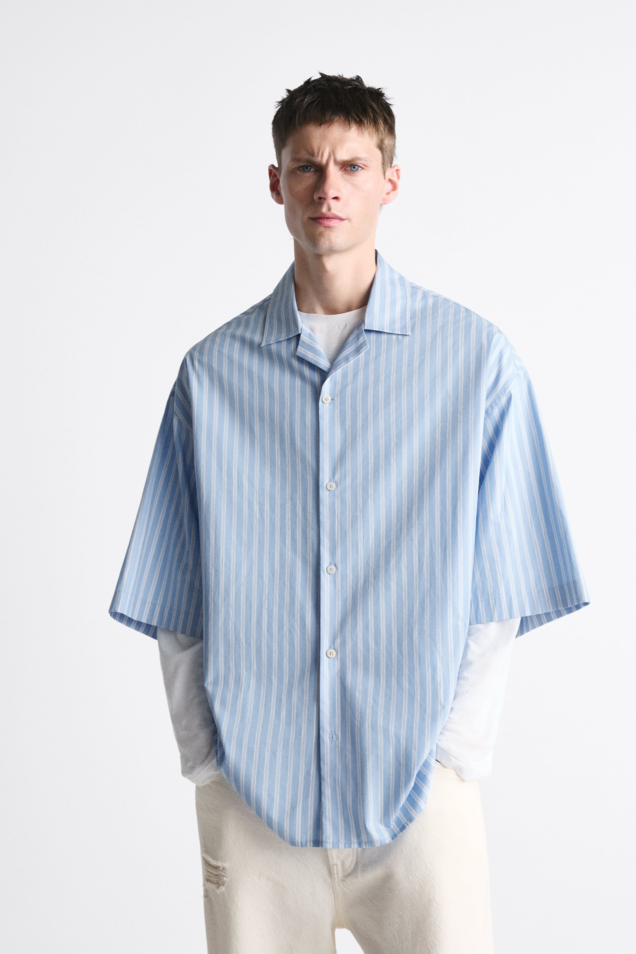

Рубашка мужская ZARA 04573883 бежевая S (доставка из-за рубежа), Бежевый, 04573883