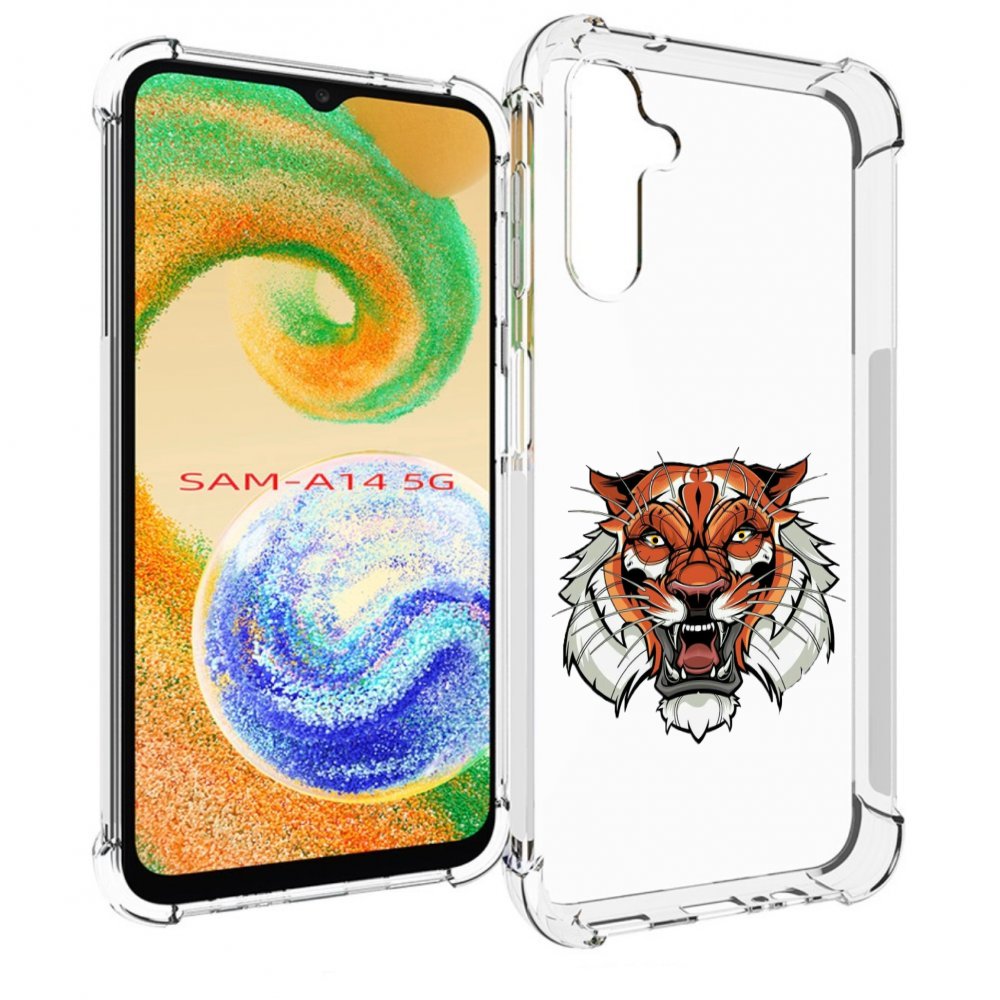 

Чехол MyPads оранжевый седой тигр для Samsung Galaxy A14 5G, Прозрачный, Tocco