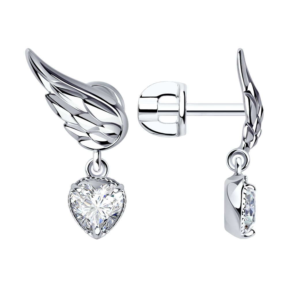 

Серьги подвески из серебра SOKOLOV 94025022, фианит, 94025022