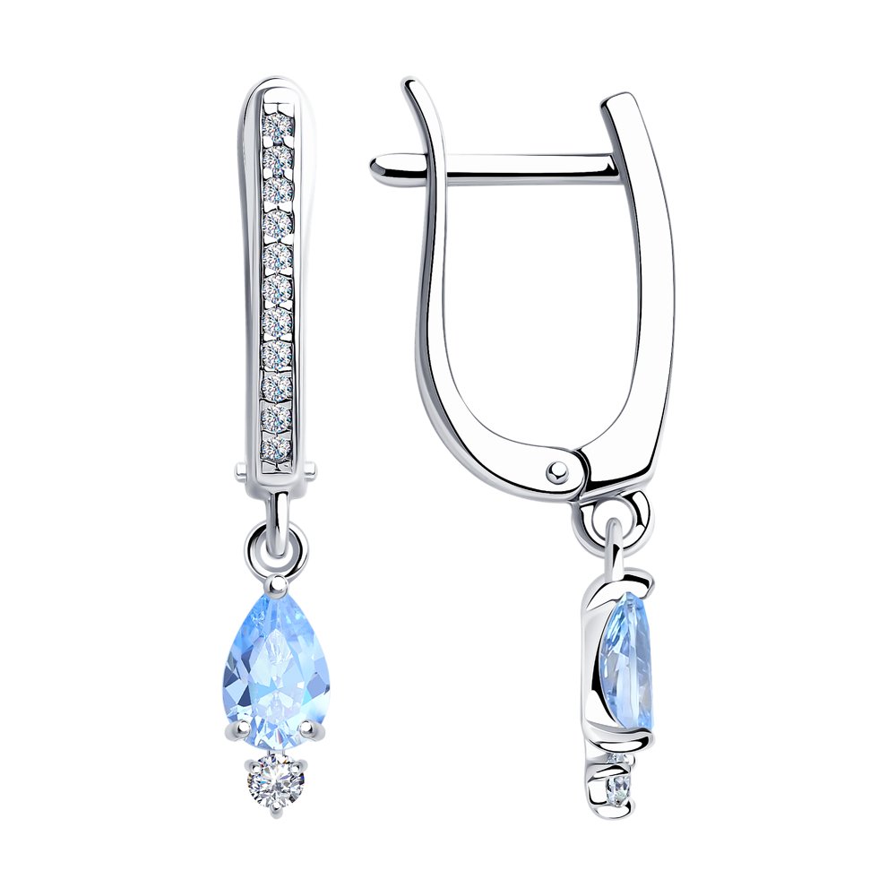 

Серьги подвески из серебра SOKOLOV 94024997, фианит, 94024997