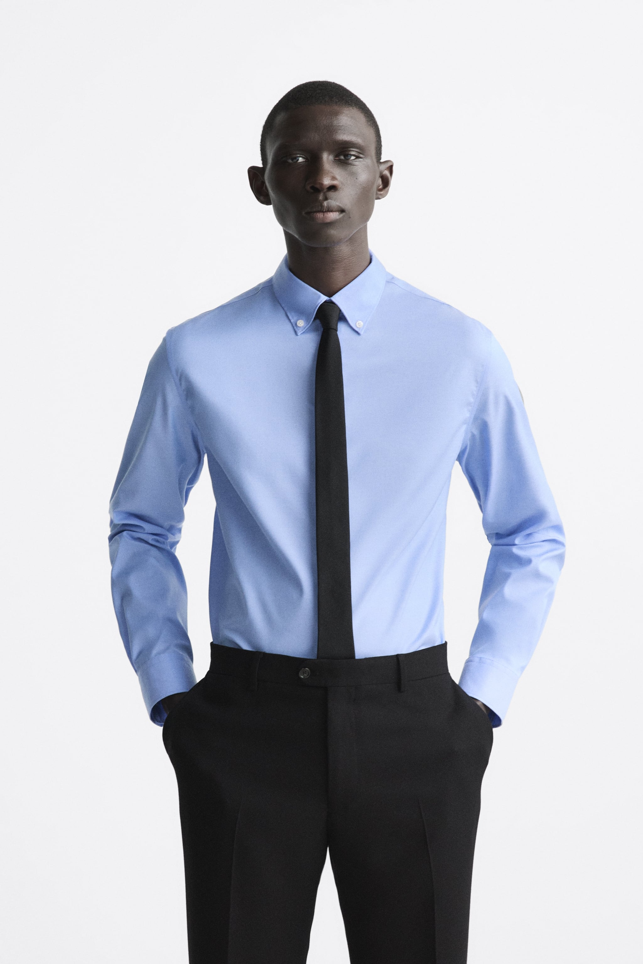 

Рубашка мужская ZARA 03277302 голубая S (доставка из-за рубежа), Голубой, 03277302