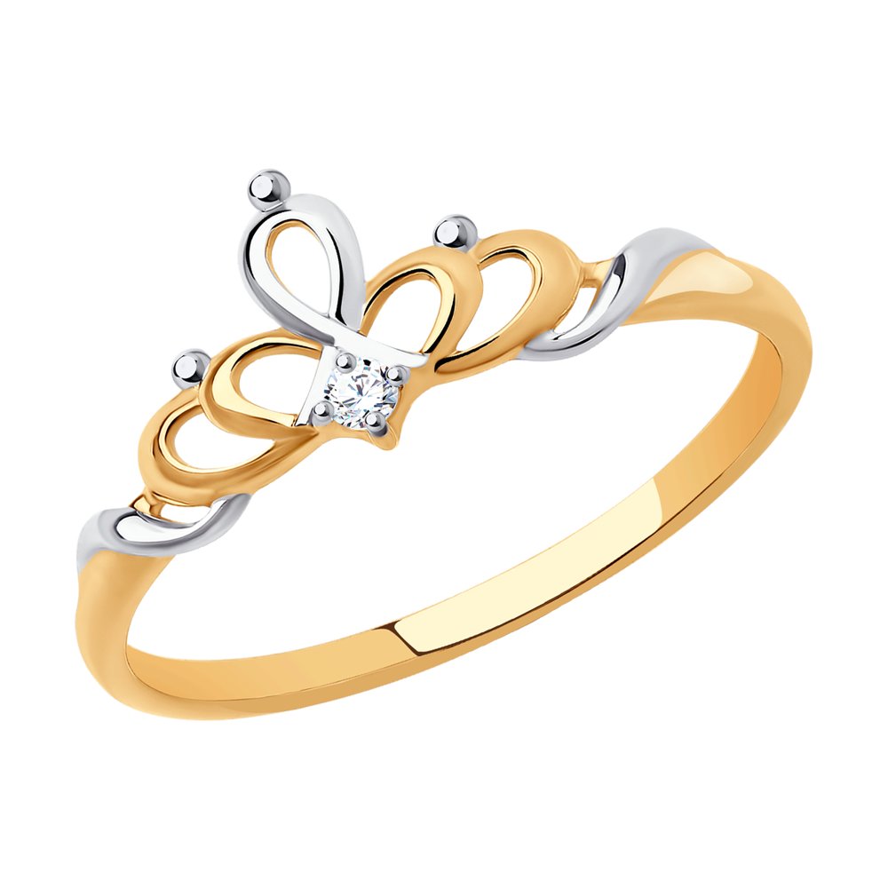 

Кольцо из красного золота с фианитом р.15.5 Diamant 31-110-01003-1, 31-110-01003-1
