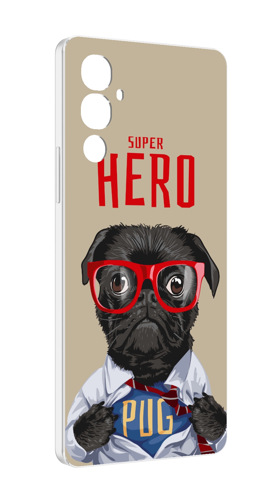 

Чехол MyPads Герой-PUG для Tecno Pova 4, Прозрачный, Tocco