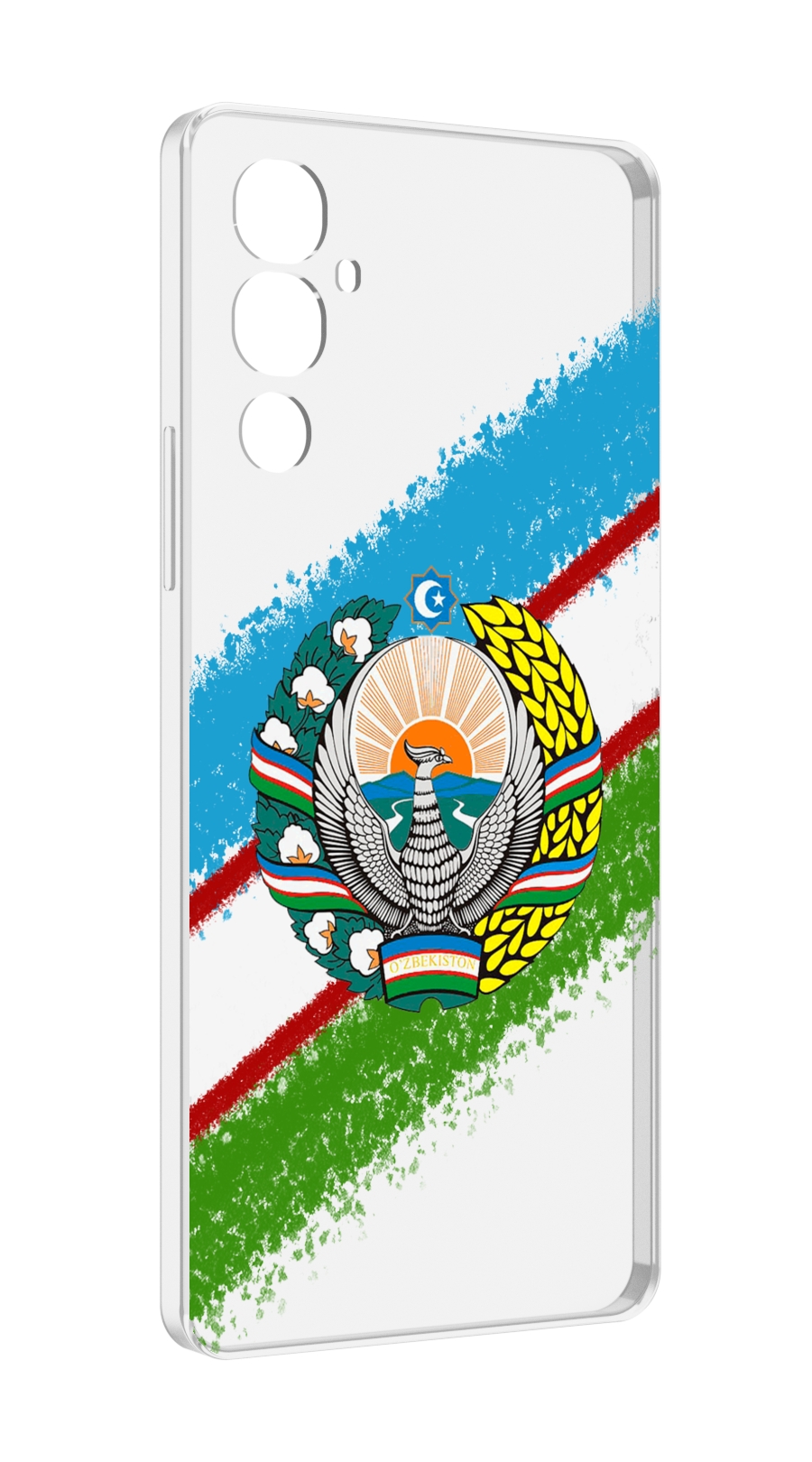 

Чехол MyPads Герб флаг Узбекистана для Tecno Pova 4, Прозрачный, Tocco
