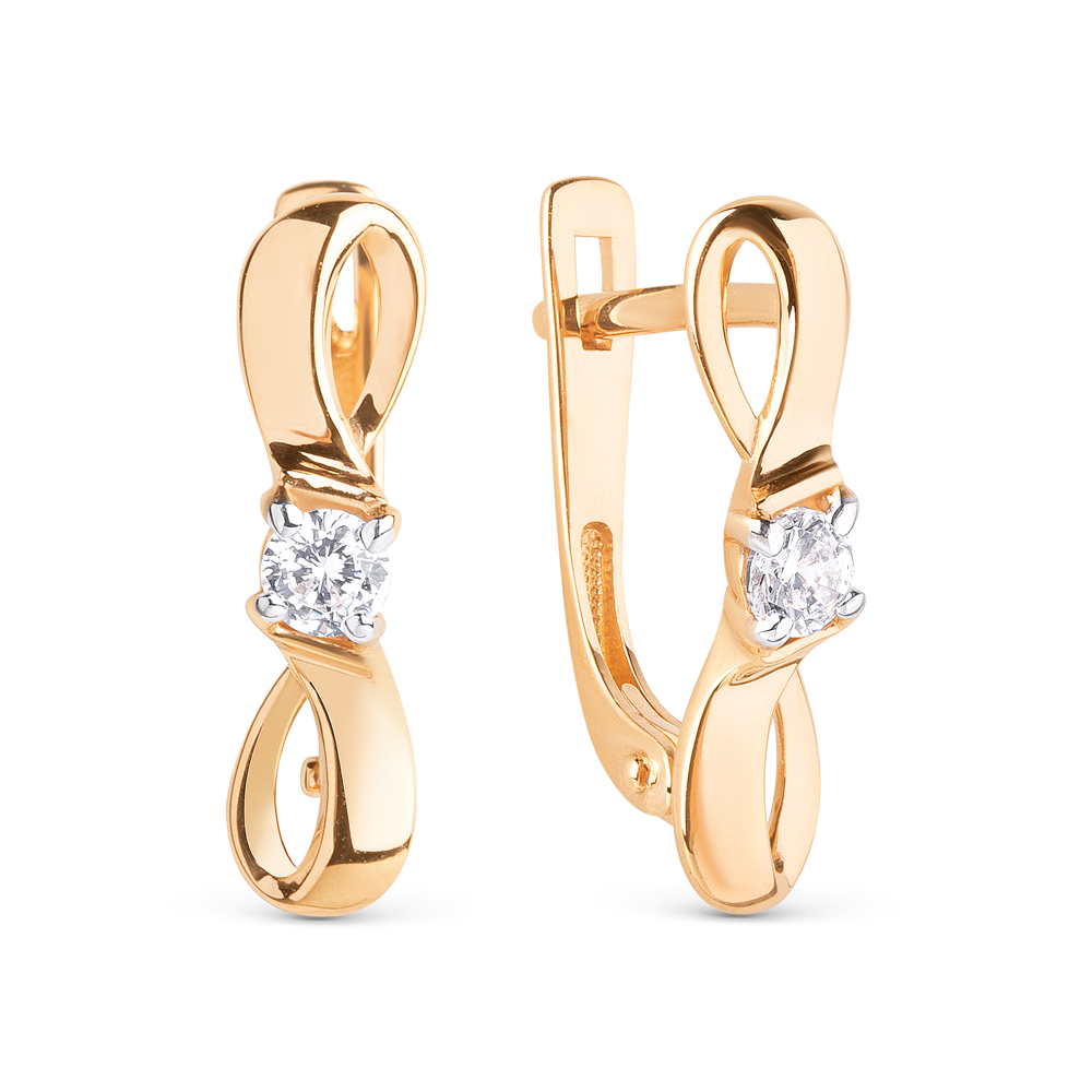 

Серьги из красного золота Golden Eagle 015102-1102, фианит, 015102-1102