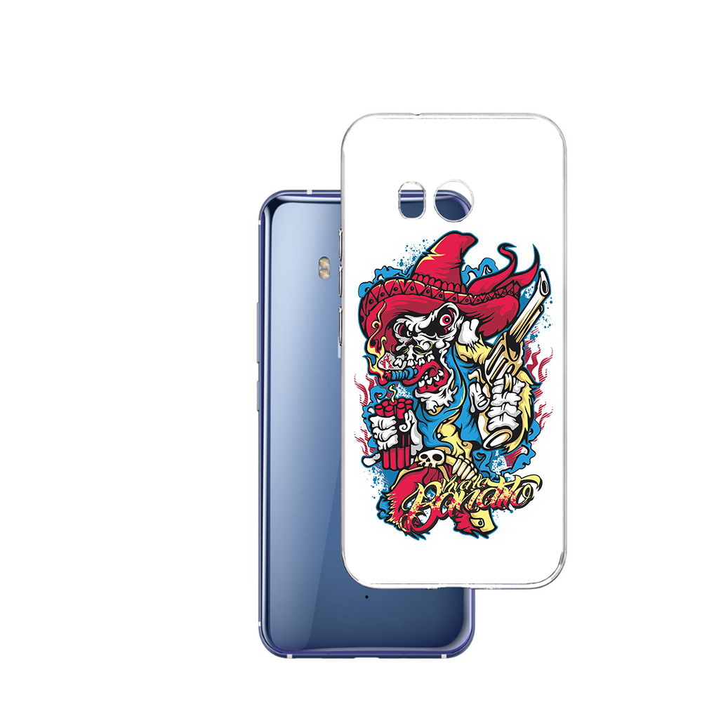 

Чехол MyPads Tocco для HTC U11 нарисованный скелет с писталетом, Прозрачный, Tocco