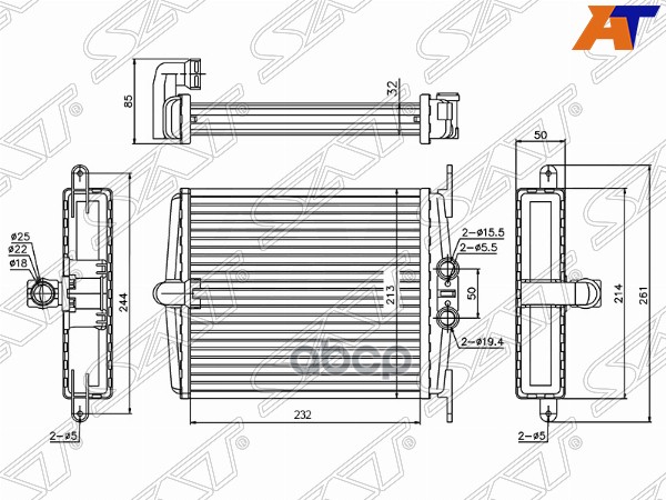 

Радиатор Отопителя Салона Mercedes-Benz S-Class W140/S140 91-98 Sat арт. ST-MD45-395-0