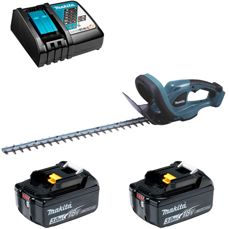 

Кусторез аккумуляторный 53см 18В Li-Ion 2x3Ач, з/у Makita DUH523RF2, DUH523RF2