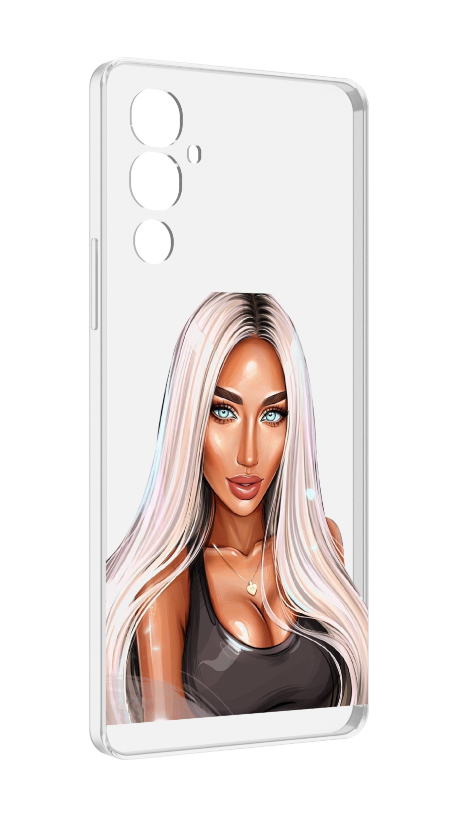 

Чехол MyPads Блондинка женский для Tecno Pova 4, Прозрачный, Tocco