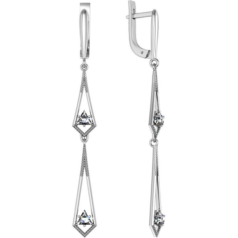 

Серьги из серебра с фианитом ПРИВОЛЖСКИЙ ЮВЕЛИР 391904-FA11, 391904-FA11