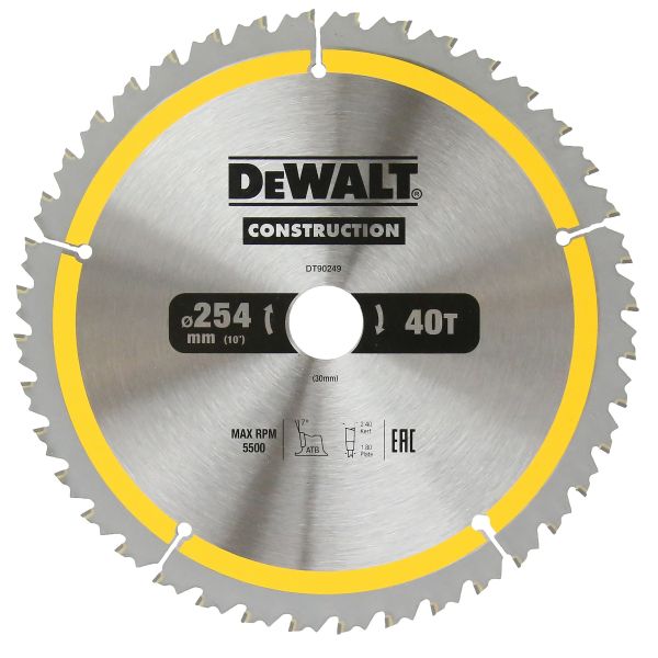 фото Пильный диск dewalt dt90249, construction 254/30, 40t atb7