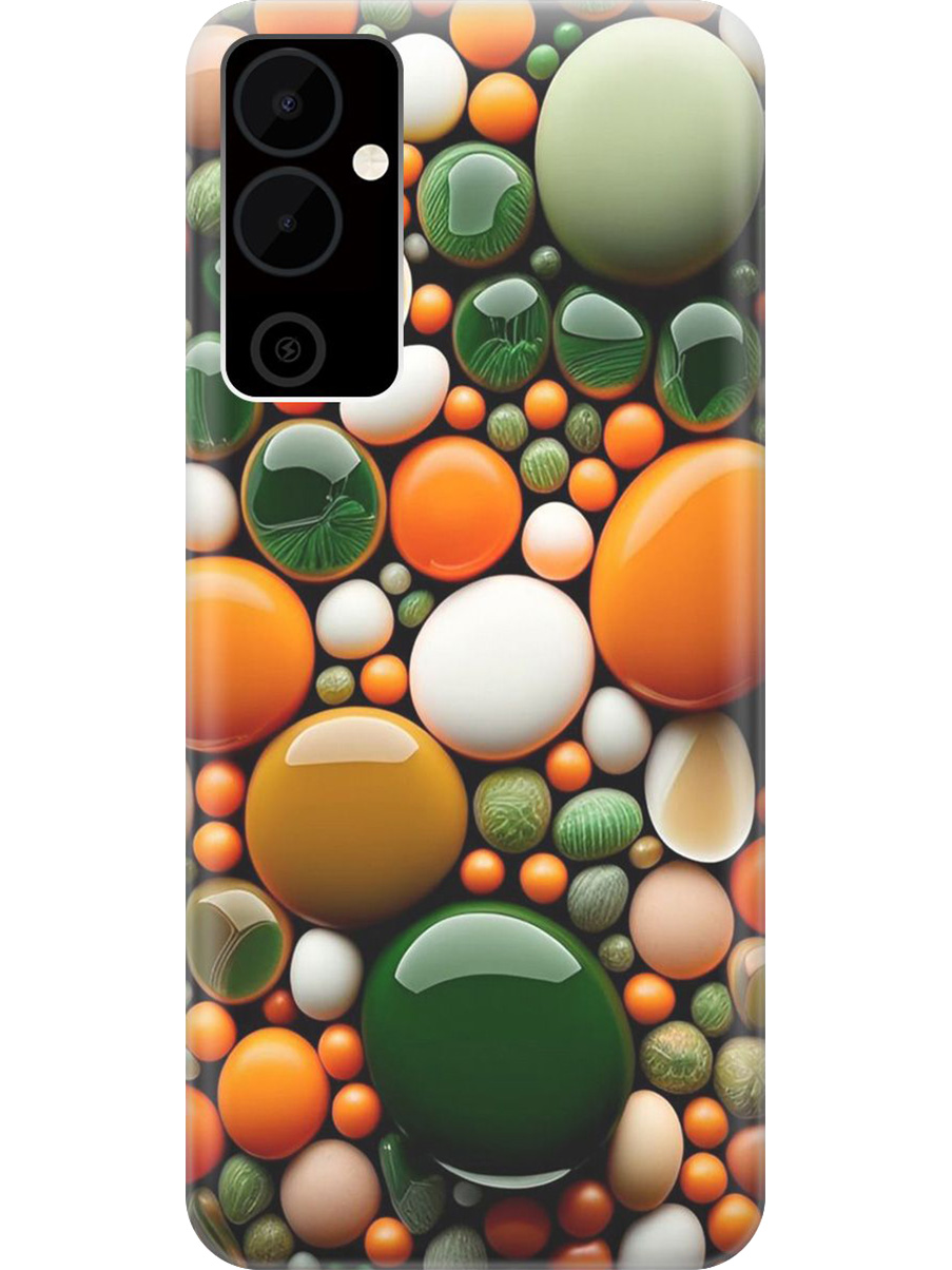 

Силиконовый чехол на Tecno Pova Neo 2 с принтом "Оранжевые и зеленые камушки", Прозрачный;оранжевый;зеленый, 778682441