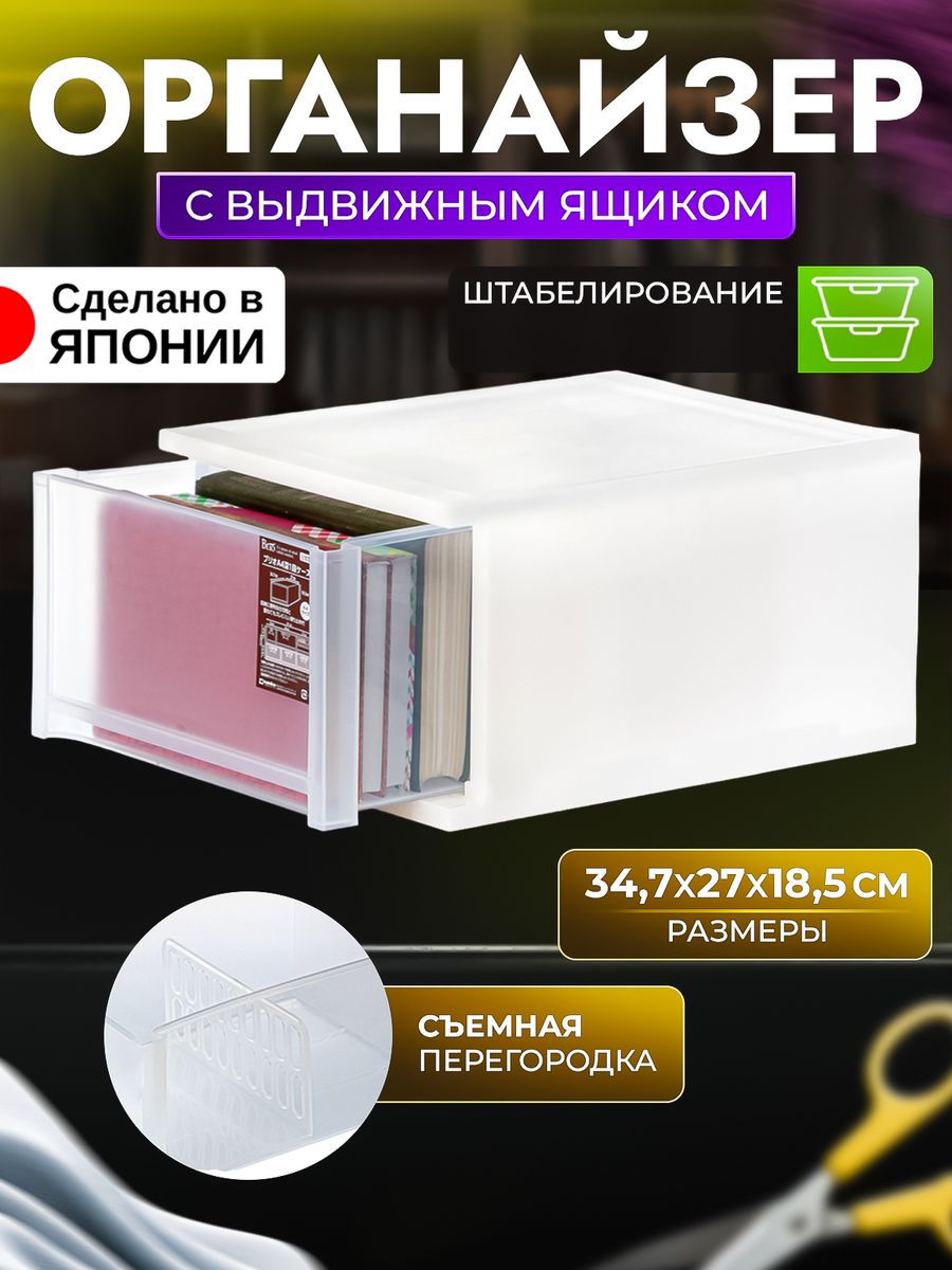 

Короб для хранения вещей SANKO пластиковый 34,7х27х18,5 см, SO-426567