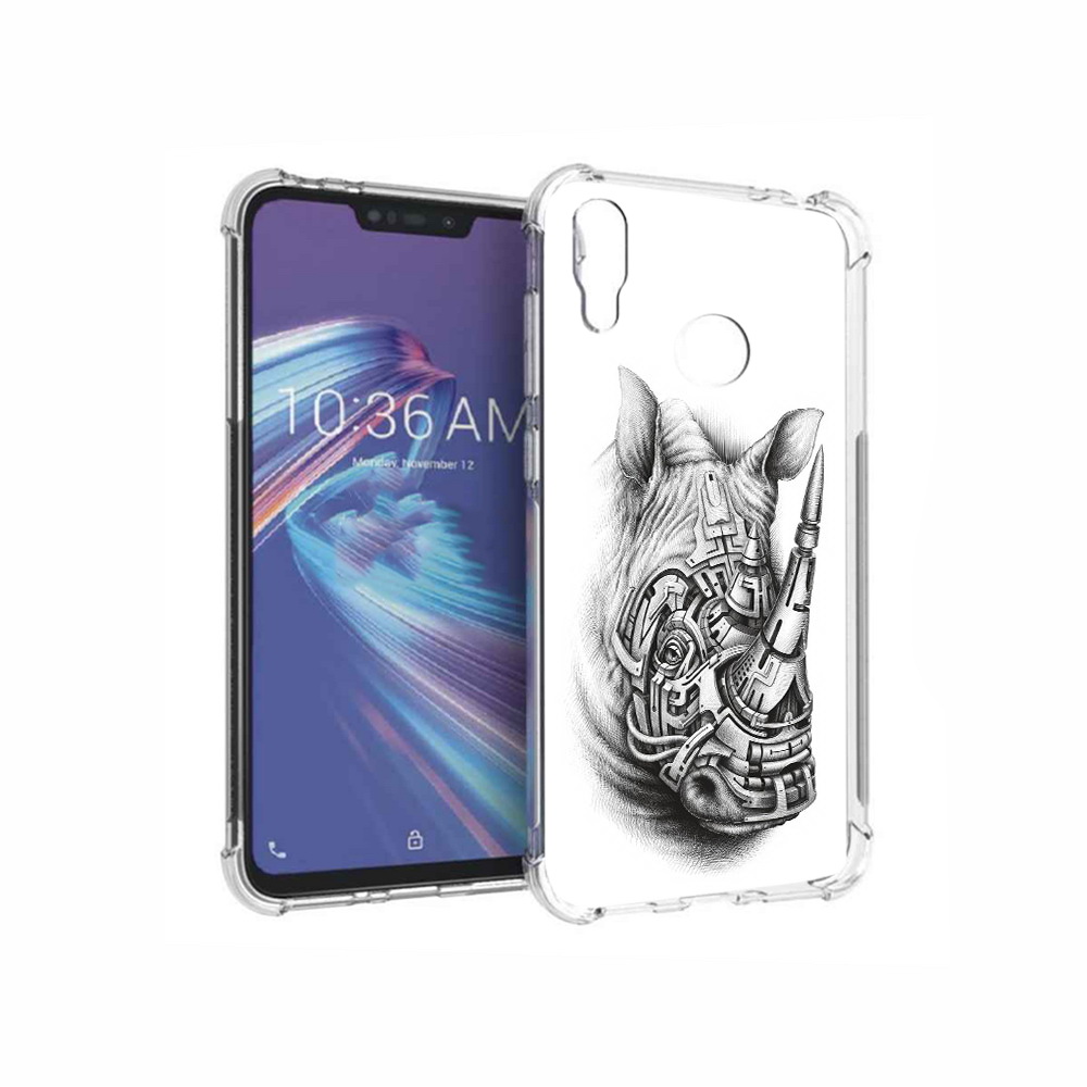 

Чехол MyPads Tocco для Asus ZenFone Max M2 (ZB633KL) стальной носорог, Прозрачный, Tocco