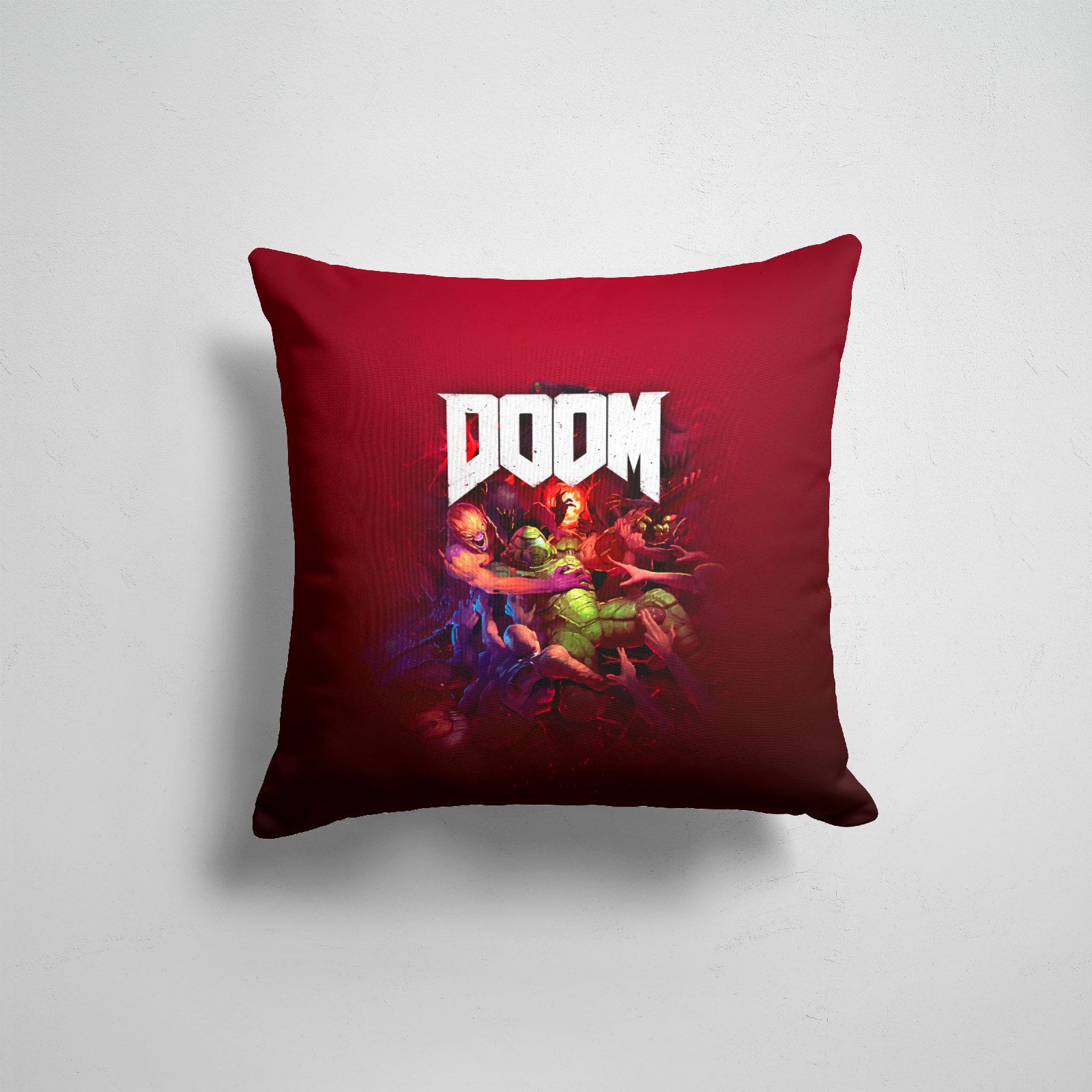 

Подушка декоративная 45х45см Геймерам Doom Doom, Разноцветный