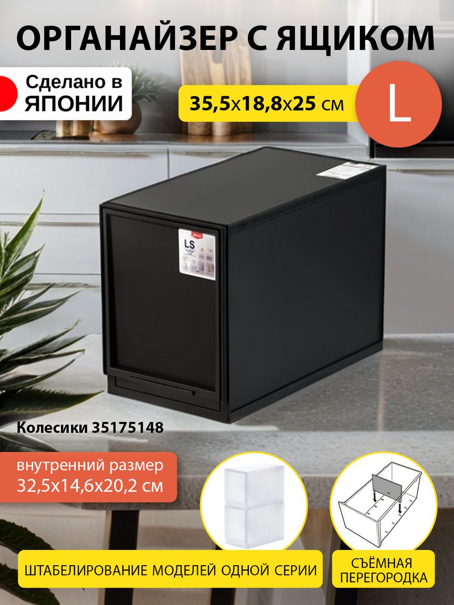 

Короб для хранения вещей SANKA пластиковый 35,5х18,8х25см L, SA-202851