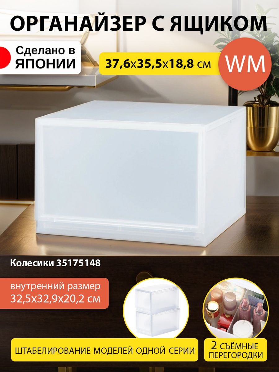 

Короб для хранения вещей SANKA пластиковый 37,6х35,5х25 см WL, SA-202851