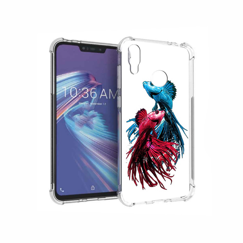 

Чехол MyPads Tocco для Asus ZenFone Max M2 (ZB633KL) рыбы петушки, Прозрачный, Tocco