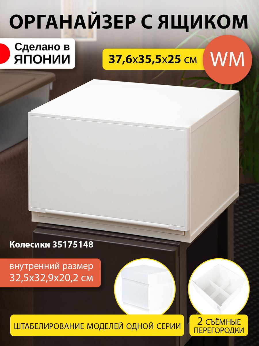 

Короб для хранения вещей SANKA пластиковый 37,6х35,5х25 см WL, SA-200703