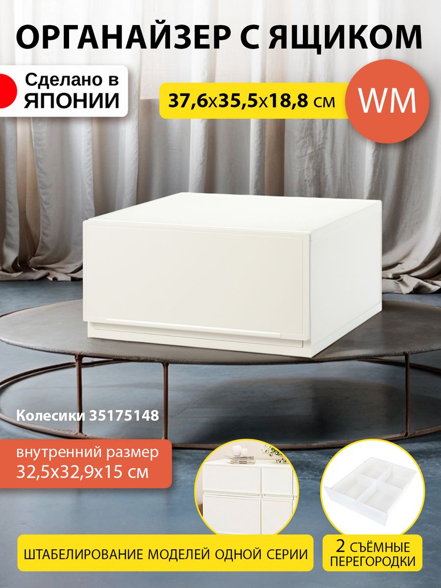 

Короб для хранения вещей SANKA пластиковый 37,6х35,5х18,8 см WM, SA-200703