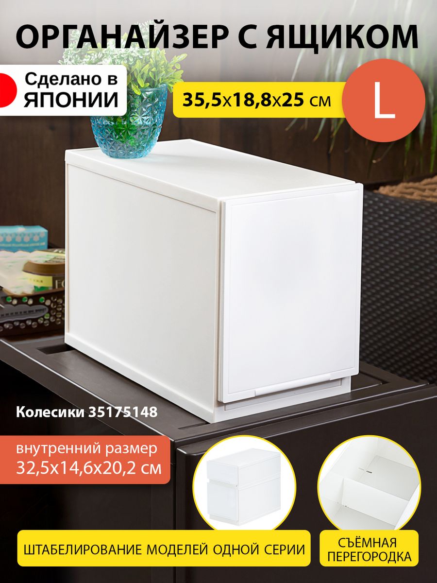 

Короб для хранения вещей SANKA пластиковый 35,5х18,8х25 см L, SA-200703