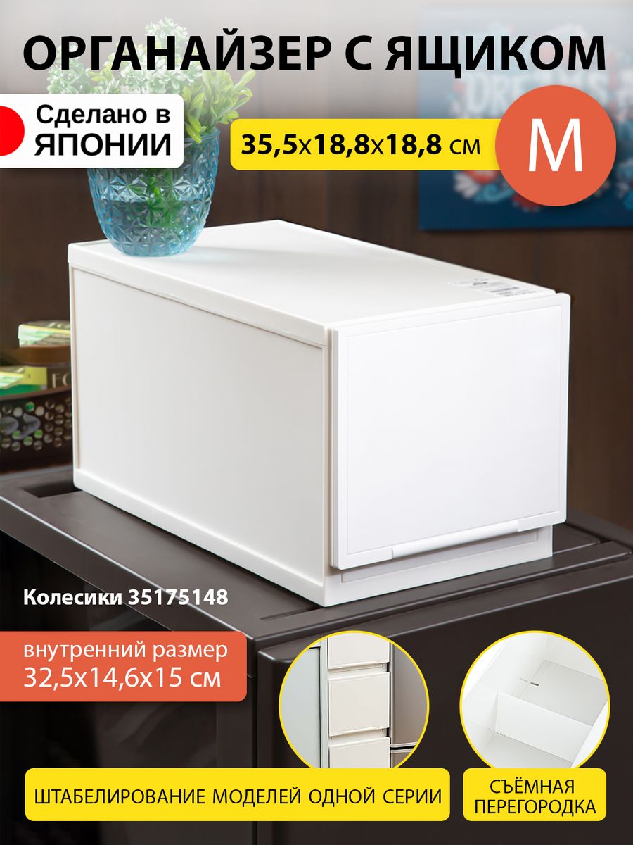 

Короб для хранения вещей SANKA пластиковый 35,5х18,8х18,8 см M, SA-200703