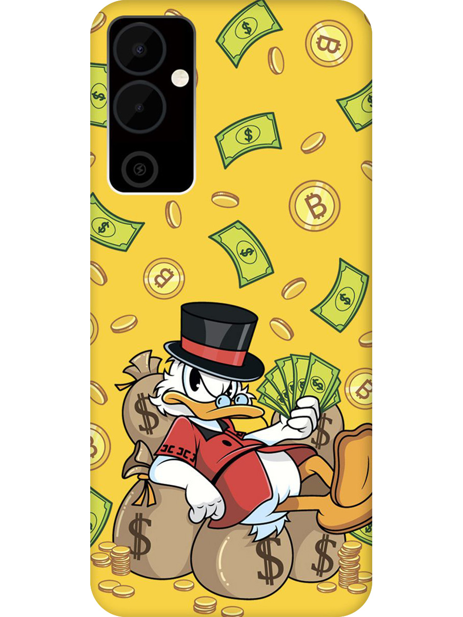 

Силиконовый чехол на Tecno Pova Neo 2 с принтом "Богатый Скрудж" матовый желтый, 778682471