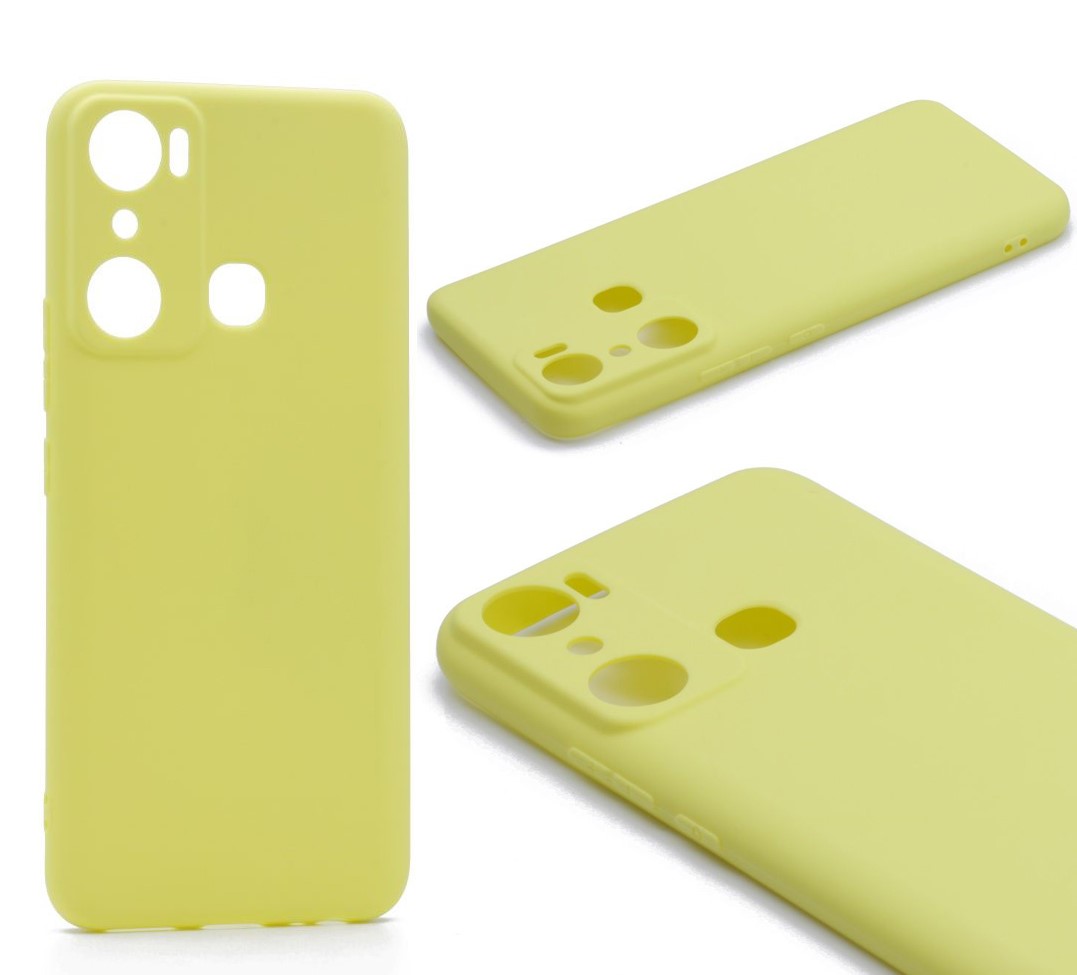 Силиконовый чехол TPU Case матовый для Infinix Hot 20i лимонный