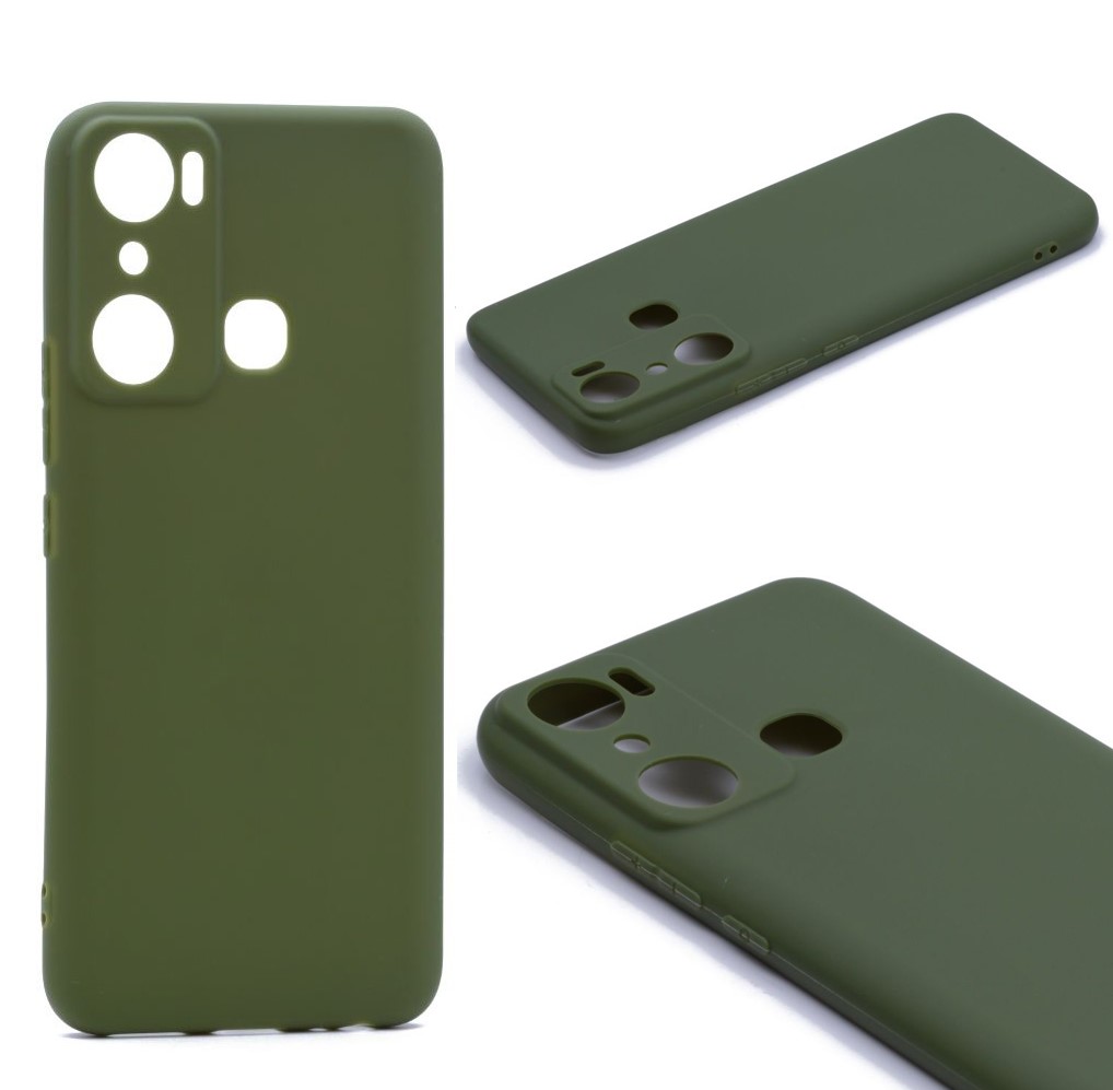 

Силиконовый чехол TPU Case матовый для Infinix Hot 20i болотный, Зеленый