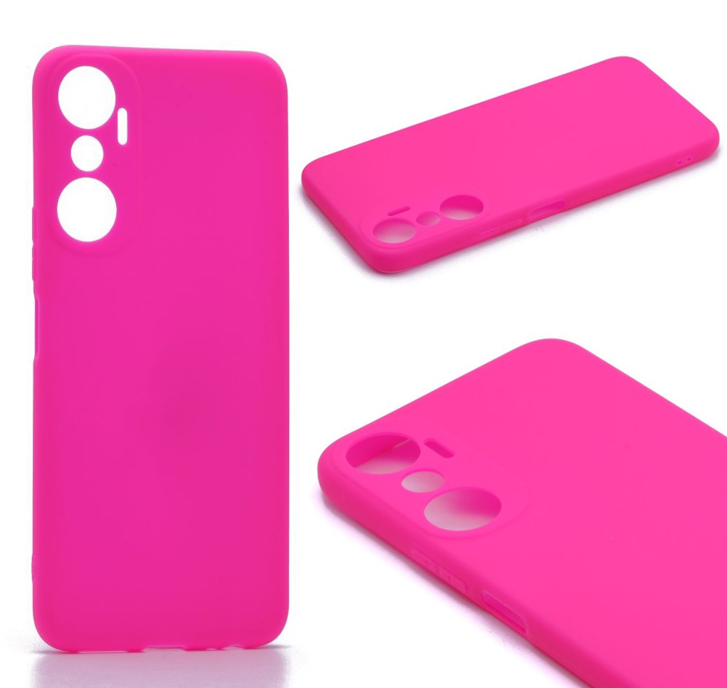 

Силиконовый чехол TPU Case матовый для Infinix Hot 20 ярко-розовый