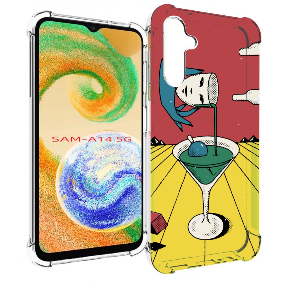 

Чехол MyPads необычный напиток для Samsung Galaxy A14 5G, Прозрачный, Tocco