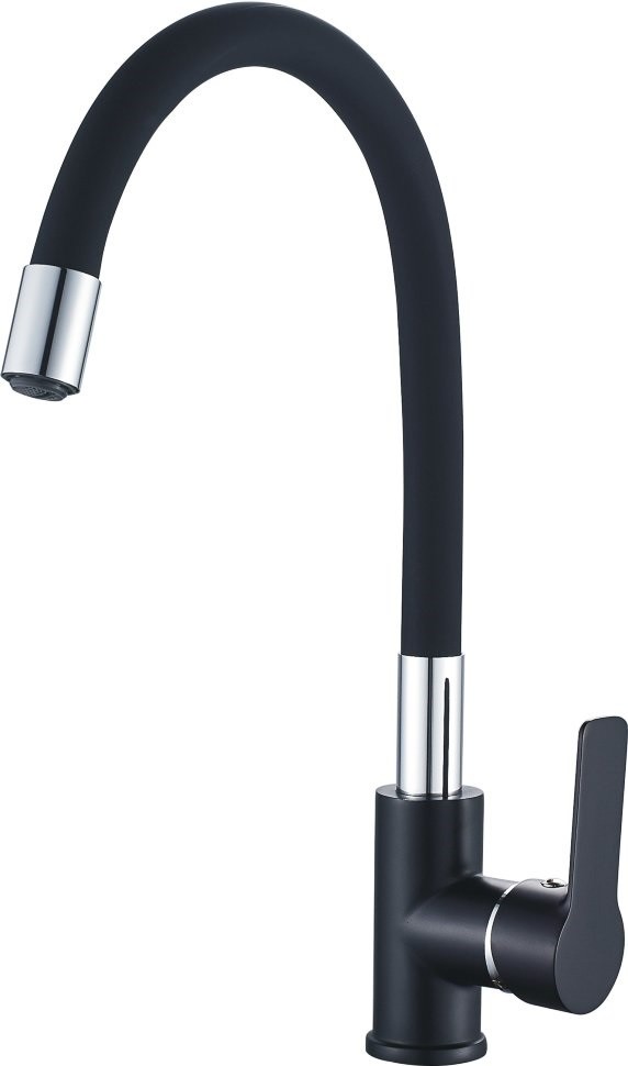 

Смеситель Haiba HB70113-7, HB70113-7 черный,серый металлик (для мойки)
