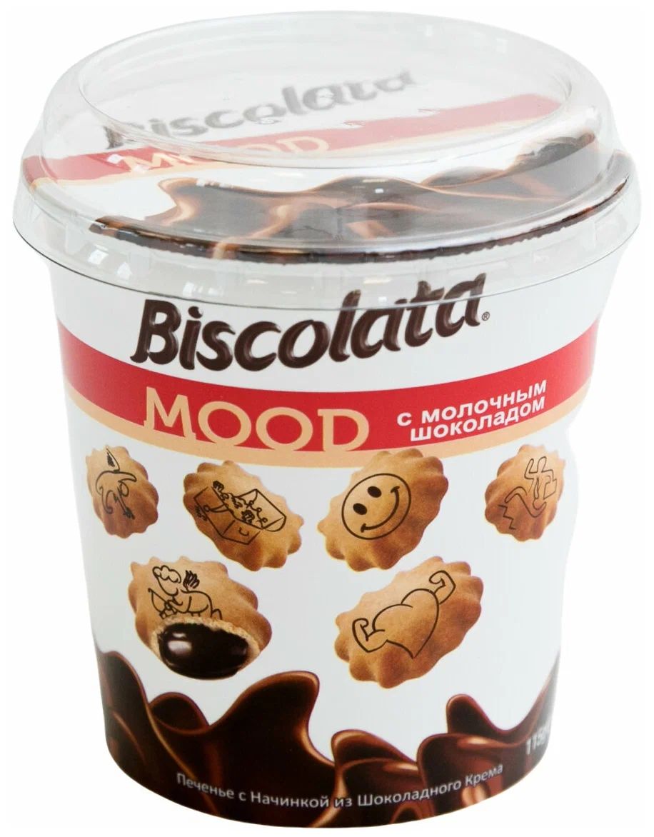 Печенье Biscolata Mood  с начинкой из шоколадного крема, 115 г